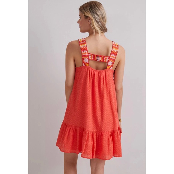 Anthropologie Coral Embroidered Tunic Dress NWT - Picture 6 of 9